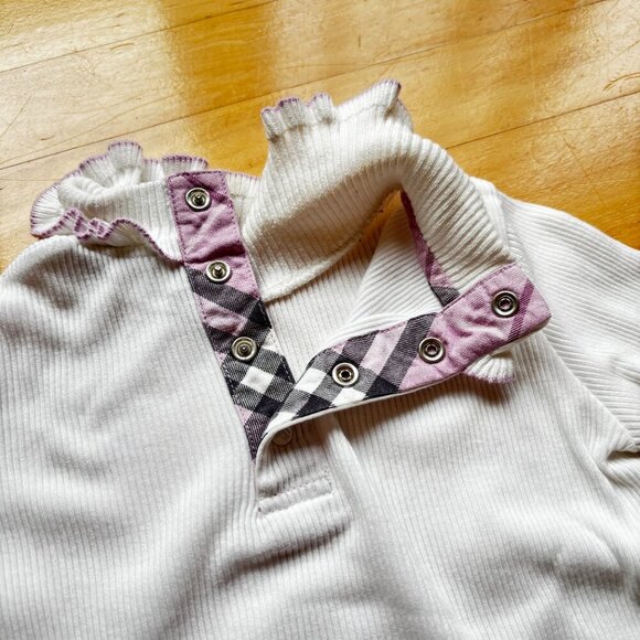 Burberry Girls' White Cotton Undershirt – Size 80cm - Picture 14 of 15